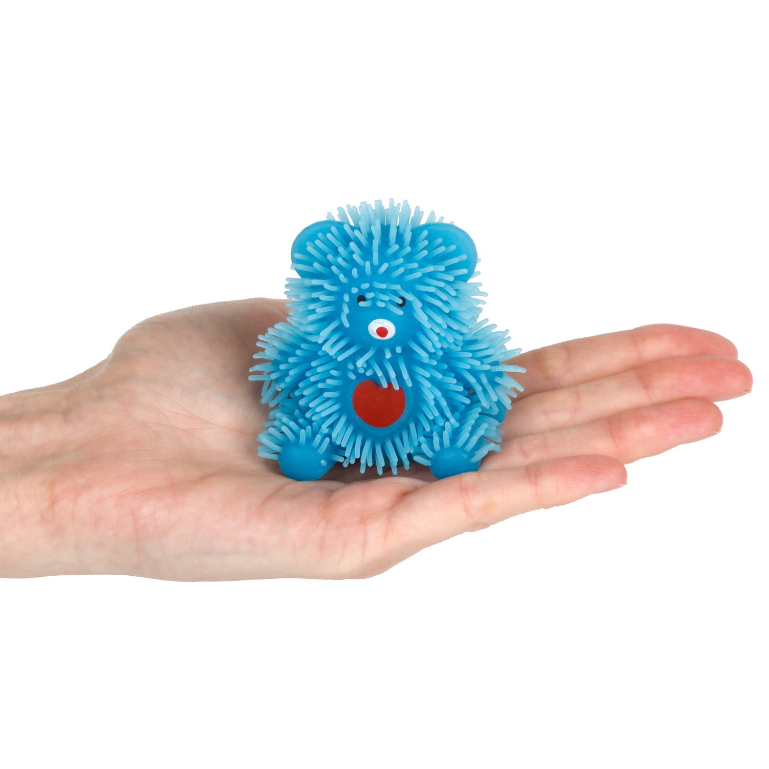 Игрушка-антистресс для рук 1toy Йо-Ёжики, синий "Медвежонок" 8 см, со светом