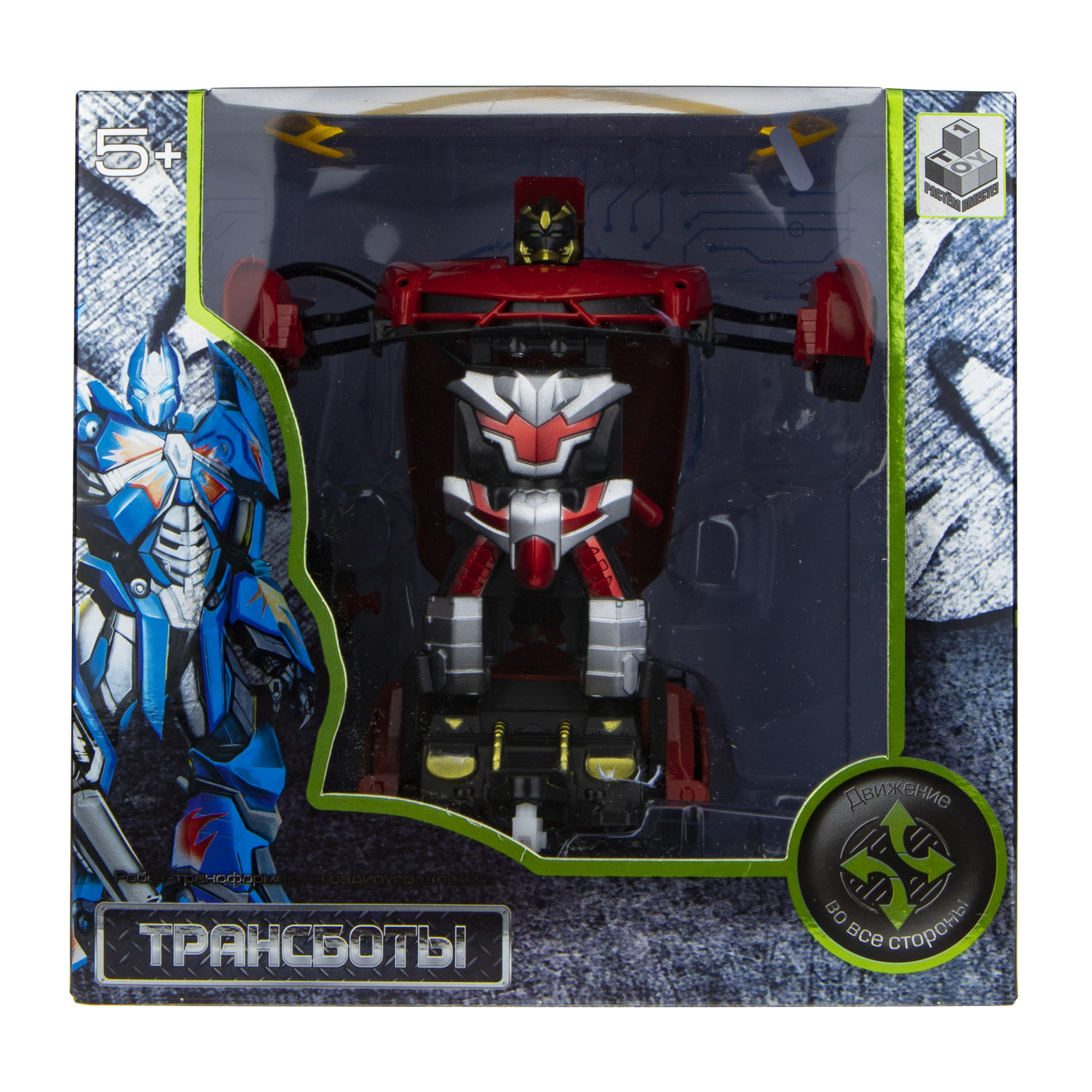 1TOY Трансботы, 1:18 на р/у 27МГц, трансформирующийся в легковую машину 20 см, 2 цвета оранжевый, красный