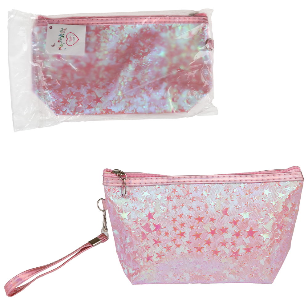Косметичка блестящая Lukky Holographic Stars, 23,5*14*7 см