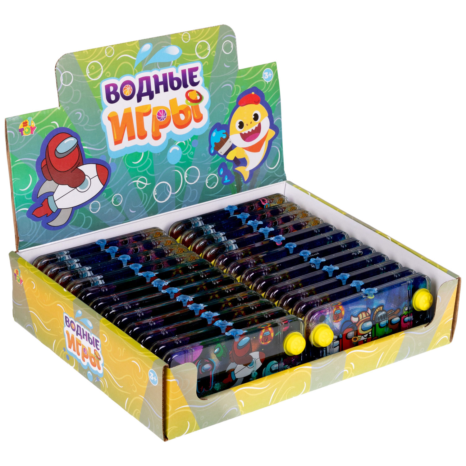 1TOY Игра с водой насади колечки амонгусы, 3 вида в ассортименте, 15,5*7*2см