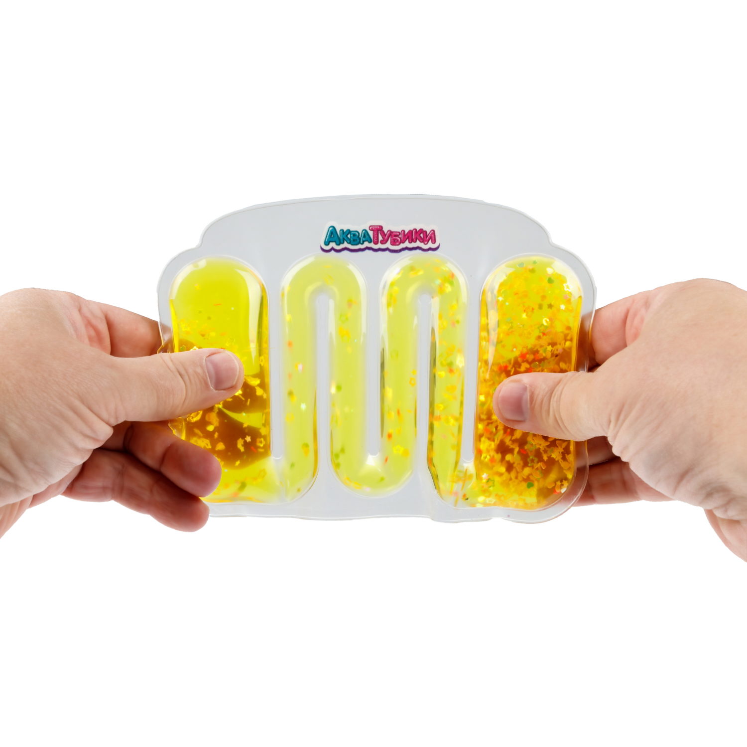Акватубики переливайка 1TOY «Конфетти» скользун с водой внутри, антистресс для рук, жмякалка, 4 цвета в ассортименте