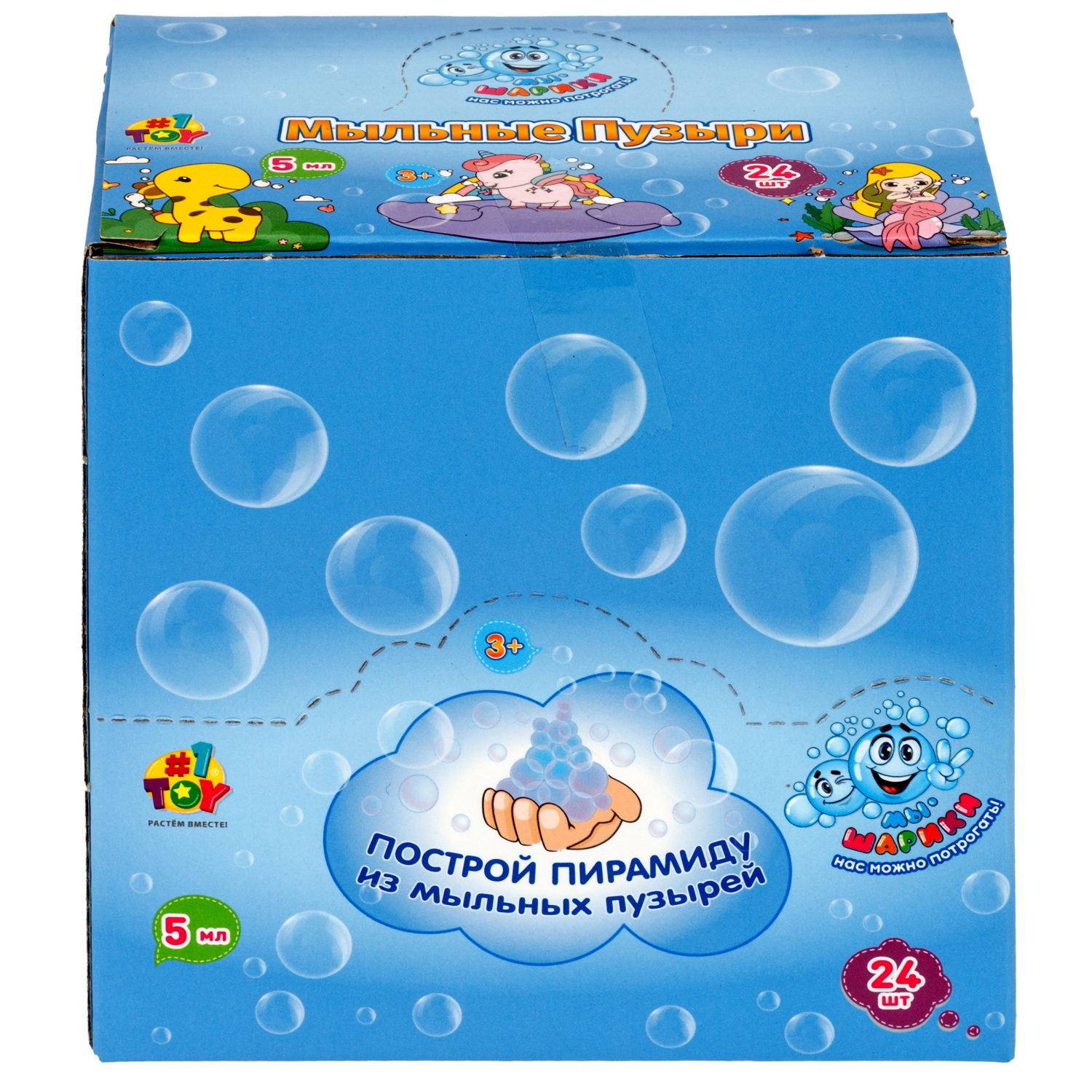 Нелопающиеся мыльные пузыри 1TOY Мы-шарики! Единорог, 5 мл, 3 цвета в ассортименте