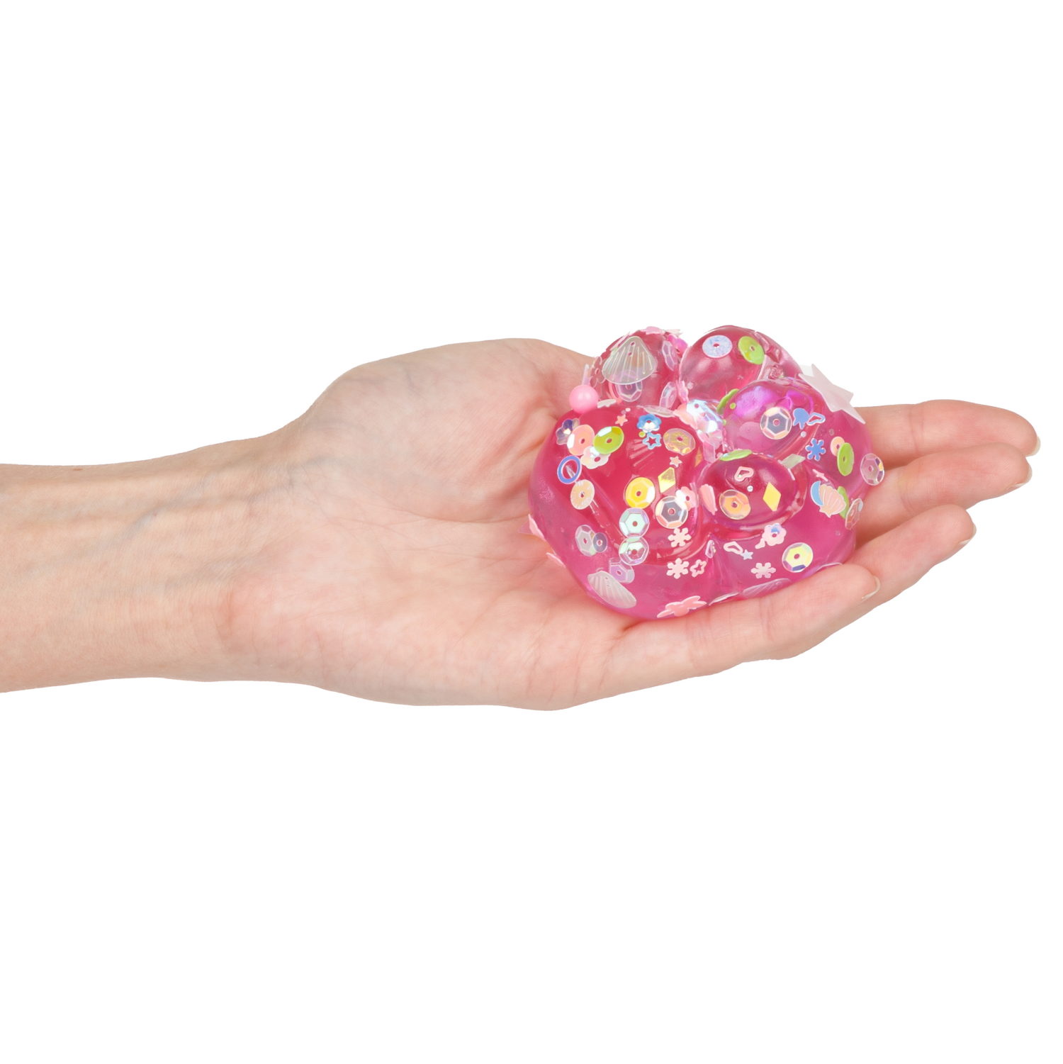 Игрушка-антистресс 1TOY Крутой замес Няшка-вкусняшка мармелапка с посыпками и блестками, красная