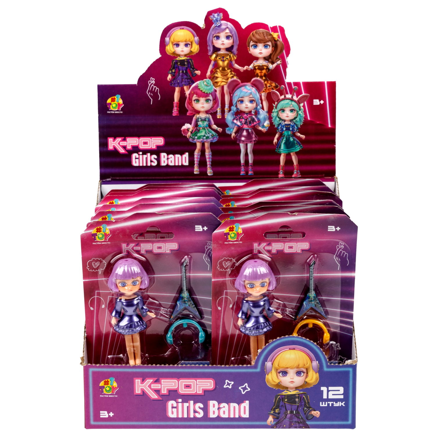 Кукла 1TOY K-POP Girls band с музыкальными инструментами, 30 видов в ассортименте