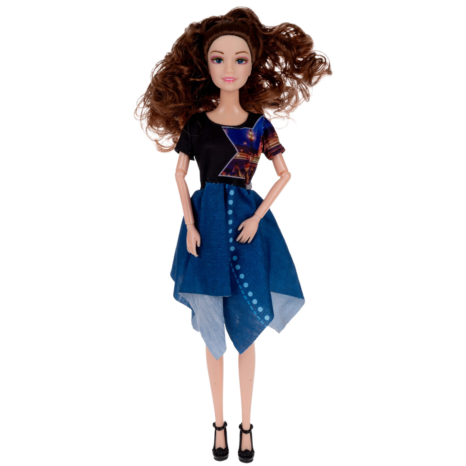 Кукла Alisa Weekend в синем платье, с аксессурами, 29 см
