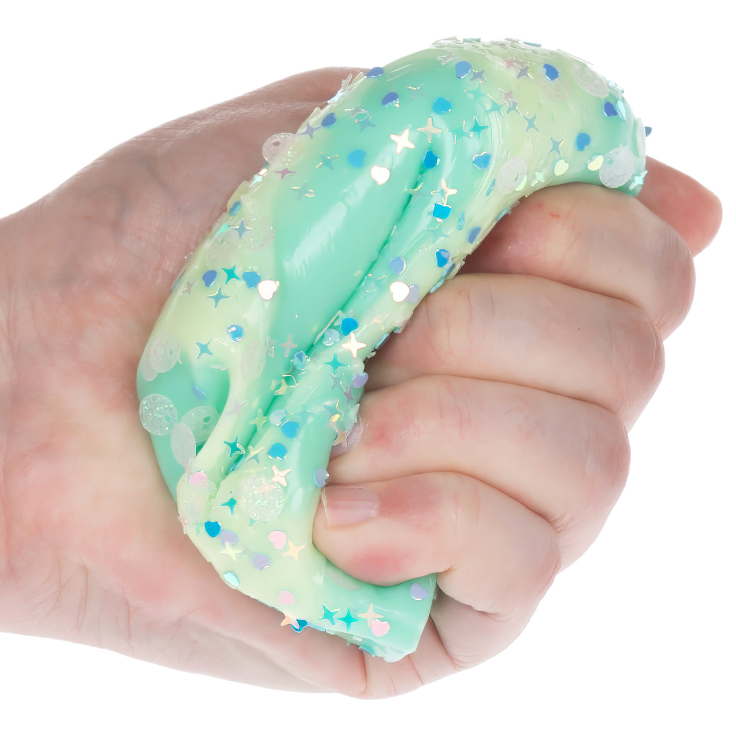 Игрушка-антистресс 1TOY Крутой замес «Няшка-вкусняшка», «Пончик надкусанный с посыпкой», с колокольчиком, бирюзовый