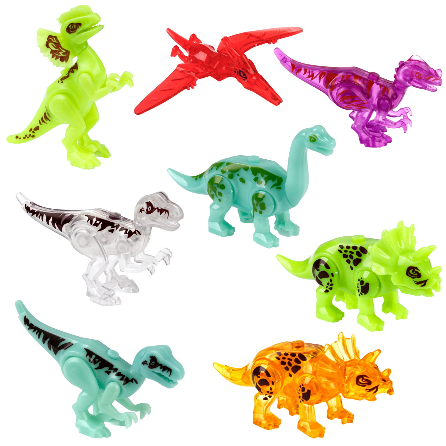 Конструктор 1TOY Blockformers Люминозавры, 8 видов