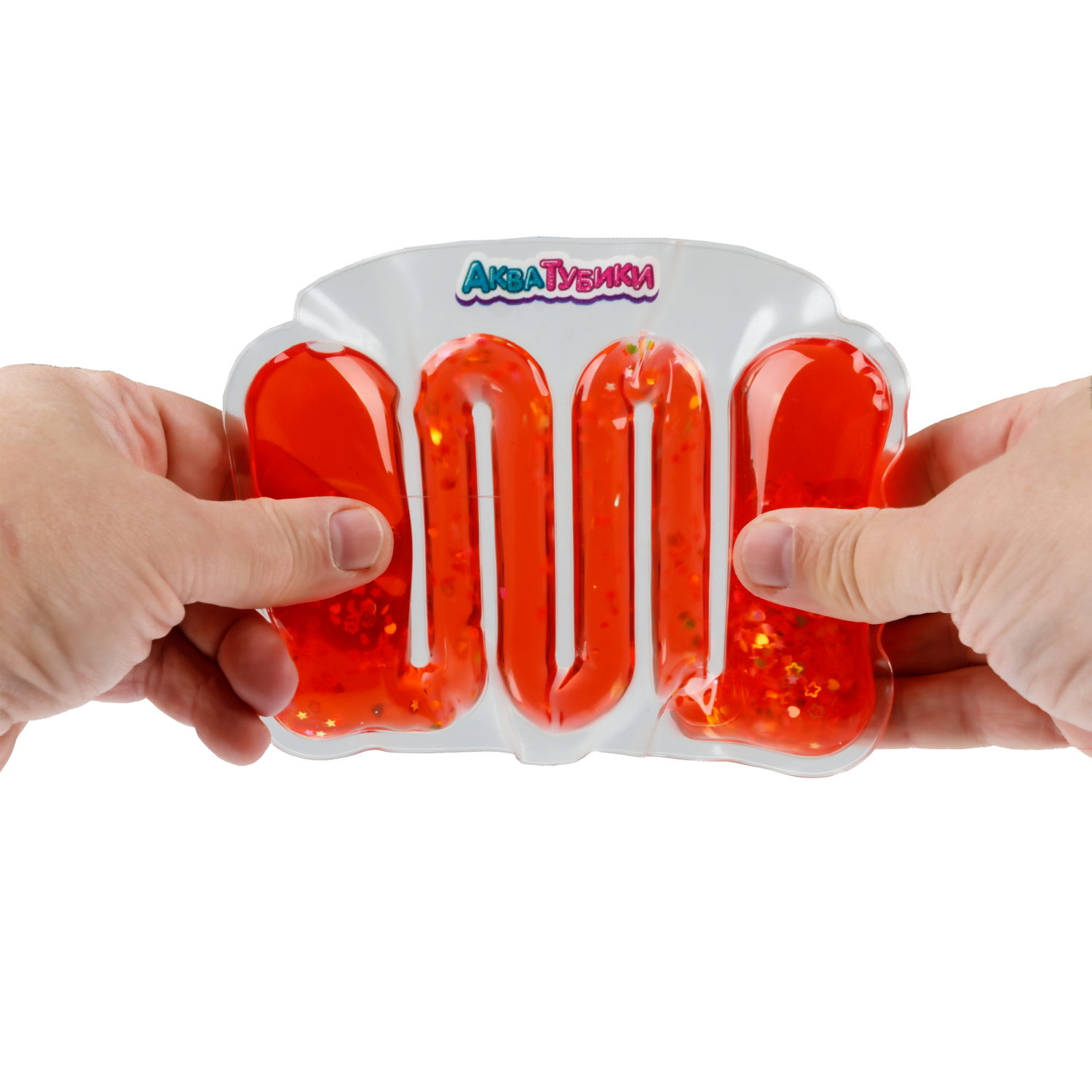 Акватубики переливайка 1TOY «Конфетти» скользун с водой внутри, антистресс для рук, жмякалка, 4 цвета в ассортименте