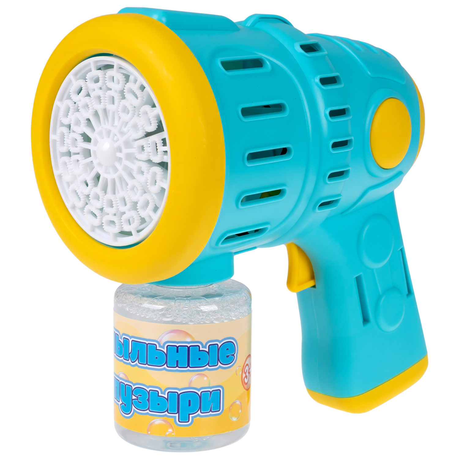 Пистолет для мыльных пузырей 1TOY Мы-шарики! Бластер космический со светом, 50 мл