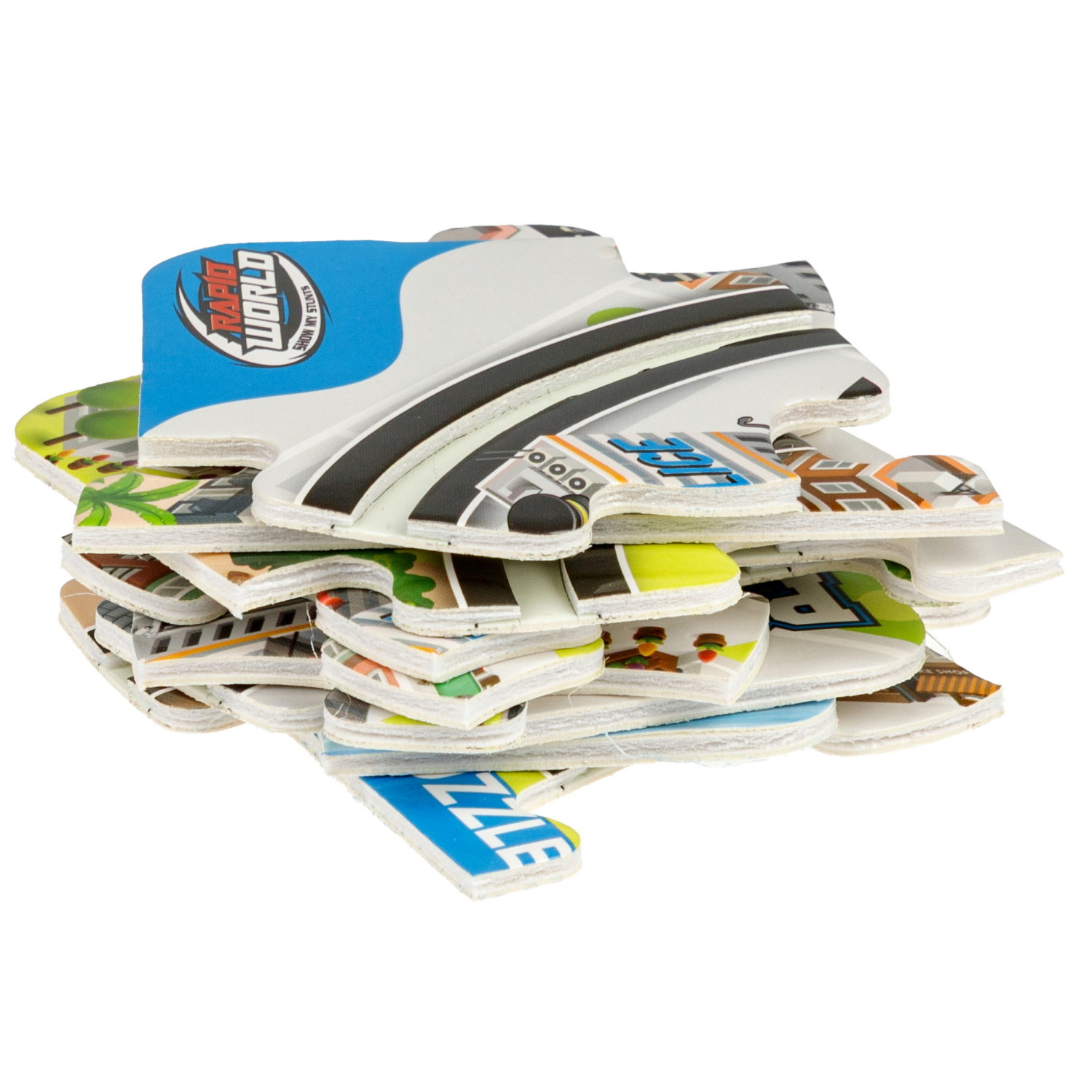 Игровой набор 1TOY Пазл-трек "Мегаполис" с машинкой, 4 вида, 10 деталей