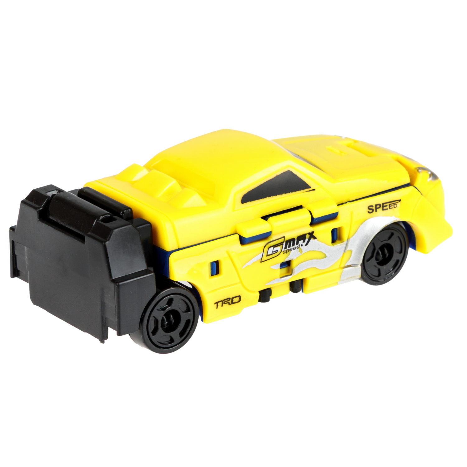 Машинка 2в1 1TOY Transcar Double: спорткар, желтый - зеленый, 8 см