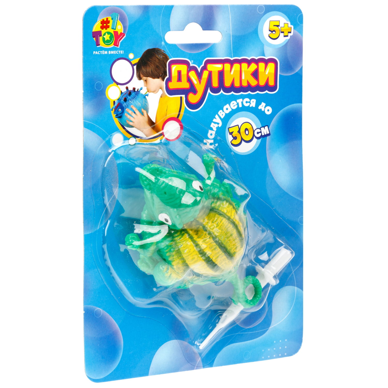 Игрушка ДУТИКИ 1TOY Динозавры, максимальный размер 30 см, 4 вида, зелёный