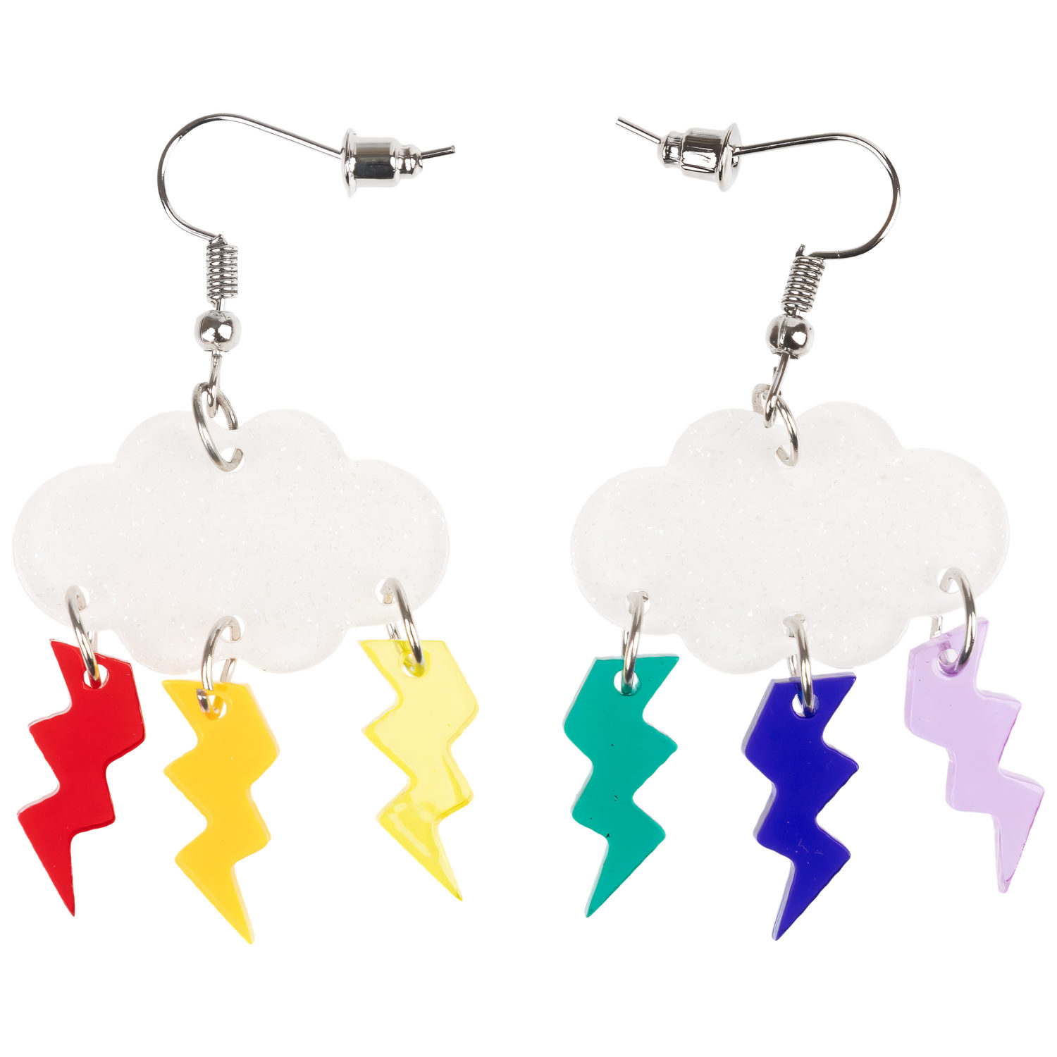 Серьги Lukky Fashion "Цветные молнии с облачками"