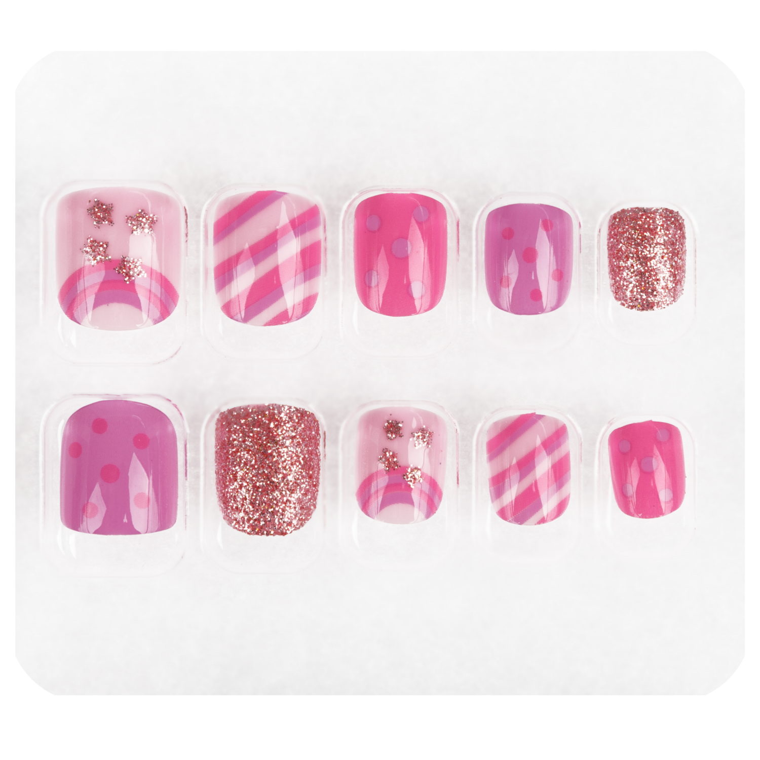 Детские накладные ногти Lukky Нэйл-Арт  Sweet Candies на липкой основе, 3-10 лет