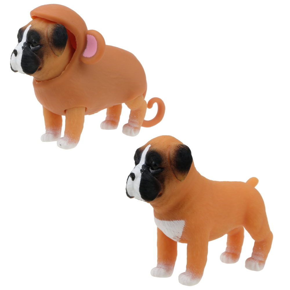 Антистресс игрушка 1TOY Прокачка для собачки серия 3, тянущаяся собачка в костюмчике, тянучка Боксёр - мартышка
