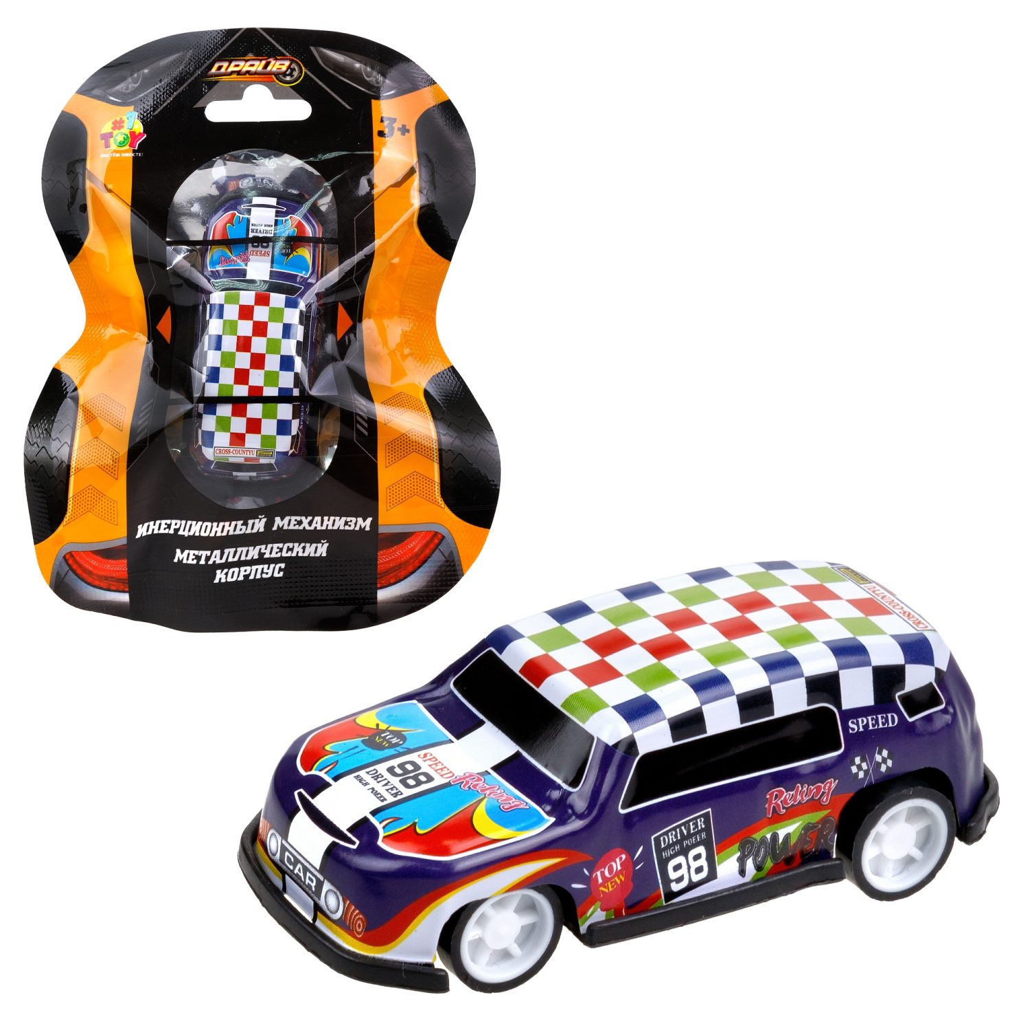 1toy Драйв Микромашинка, металлическая, инерционная, в ассортименте 92 вида