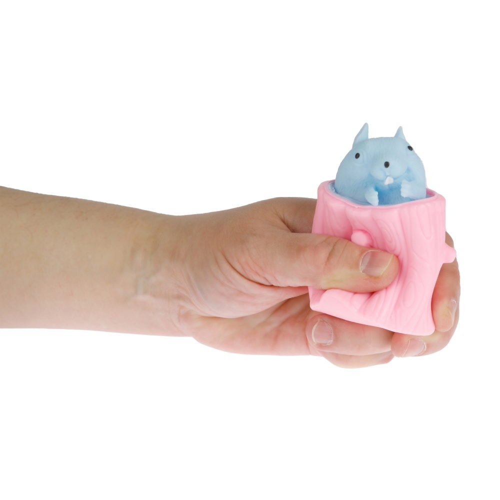 1Toy Жмяка "Выскочка. Бурундук" 5х6х7 см, розовый