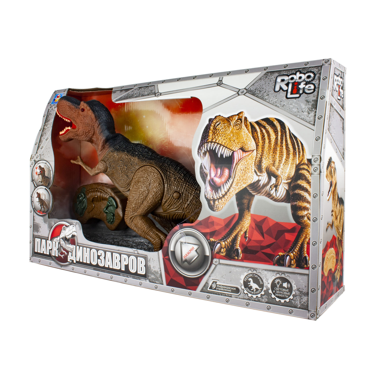 Игрушка интерактивная 1TOY Robo Life "Динозавр Тираннозавр" на ИК управлении