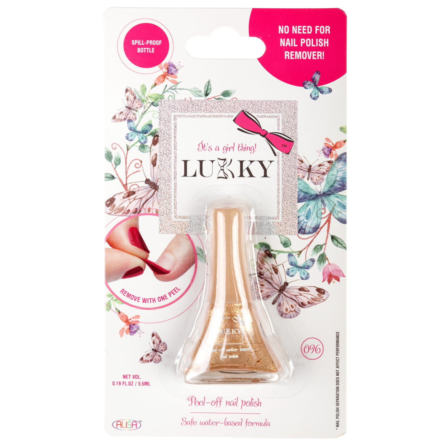 Лак Lukky цвет 096 Золотой Металлик, блистер