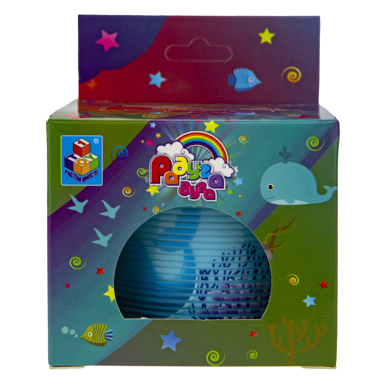 1TOY пружинка Радуга-Дуга морские обитатели, 4 вида в ассортименте