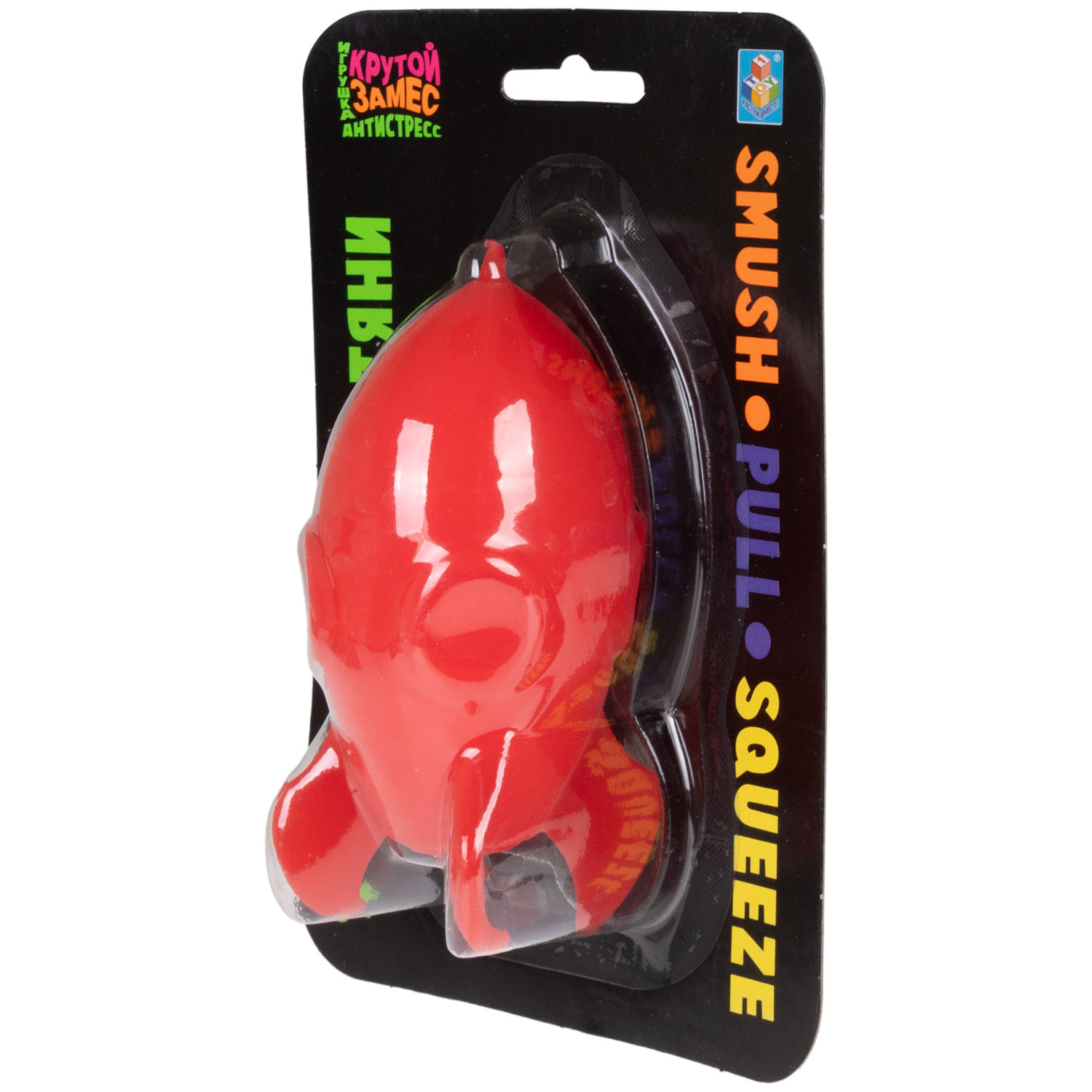 Антистресс-игрушка для рук 1TOY Крутой замес Ракета, жмякалка, мялка, 11 см, красная