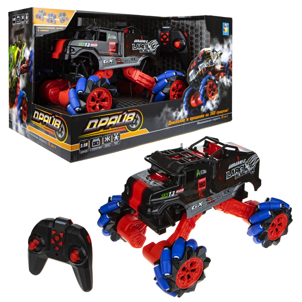 Машинка на пульте управления 1TOY Драйв, Монстр-трак Динозавр, в ассортименте