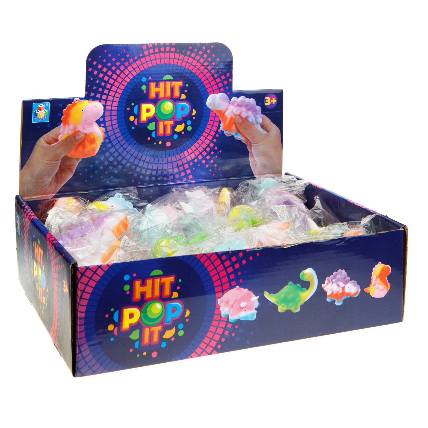1TOY жмяка Hit Pop It "Динозавр", 9,5х6,3х8,4 см, 4 вида в ассортименте