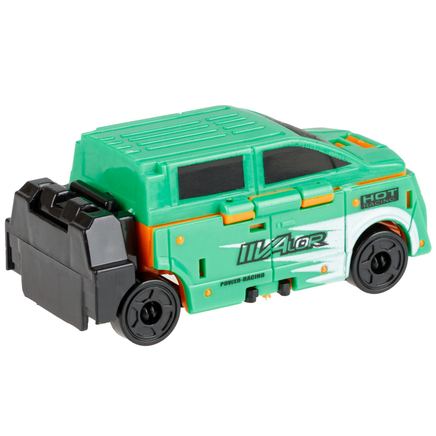 Машинка 2в1 1TOY Transcar Double: хэтчбек, желтый - зеленый, 8 см