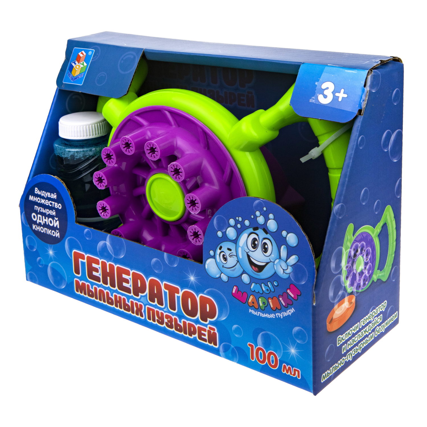 Мыльные пузыри 1TOY Мы-шарики! игрушка на батарейках руль 100 мл