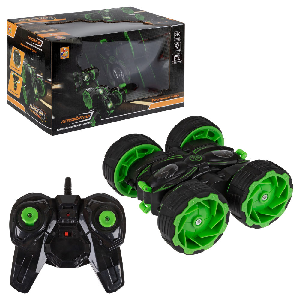 Машинка на пульте управления 1TOY трюковая, перевертыш, трюкач