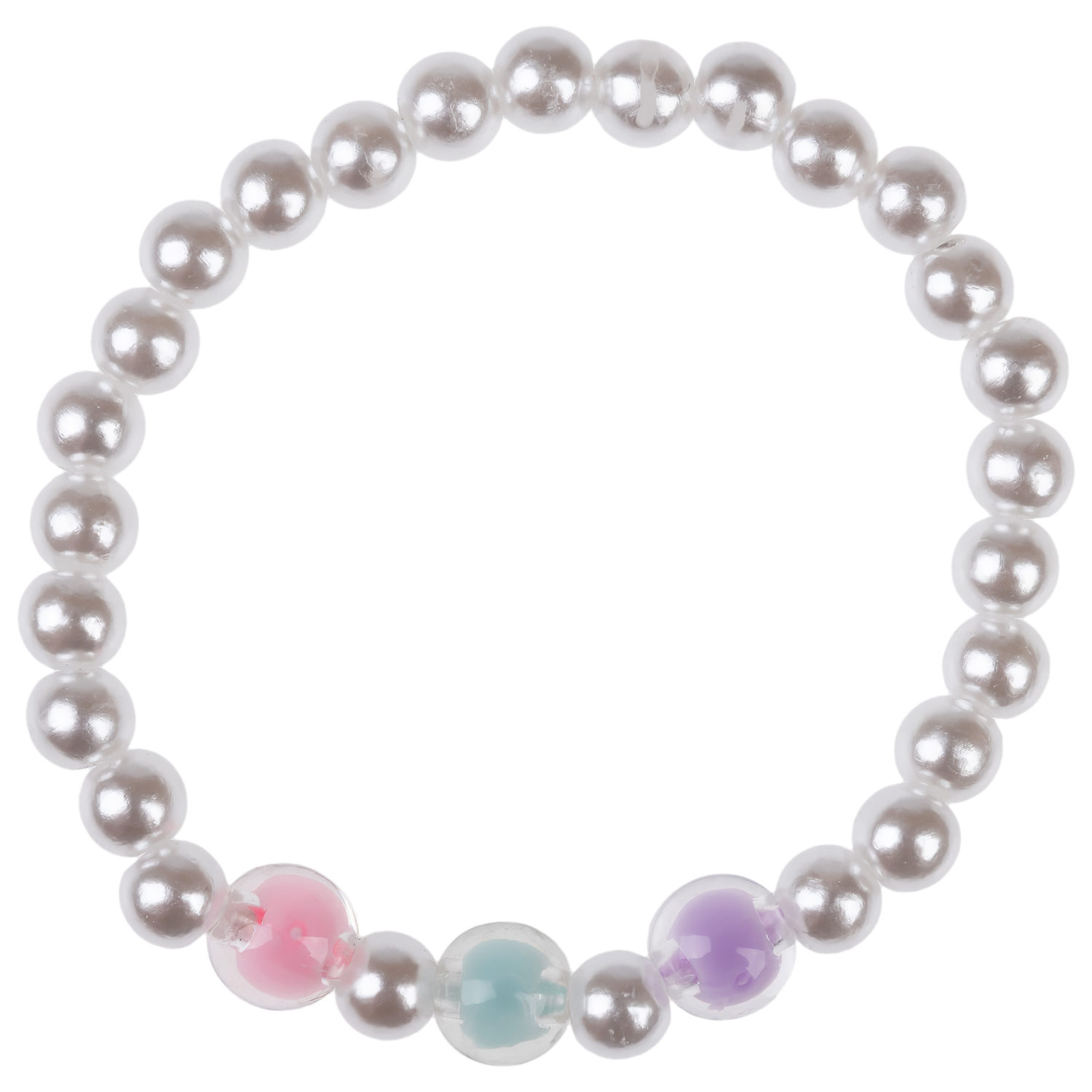 Набор украшений Lukky Fashion "Мармеладный мишка" из бусин: 3 браслета с шармами, подвесками, колечко, бусы