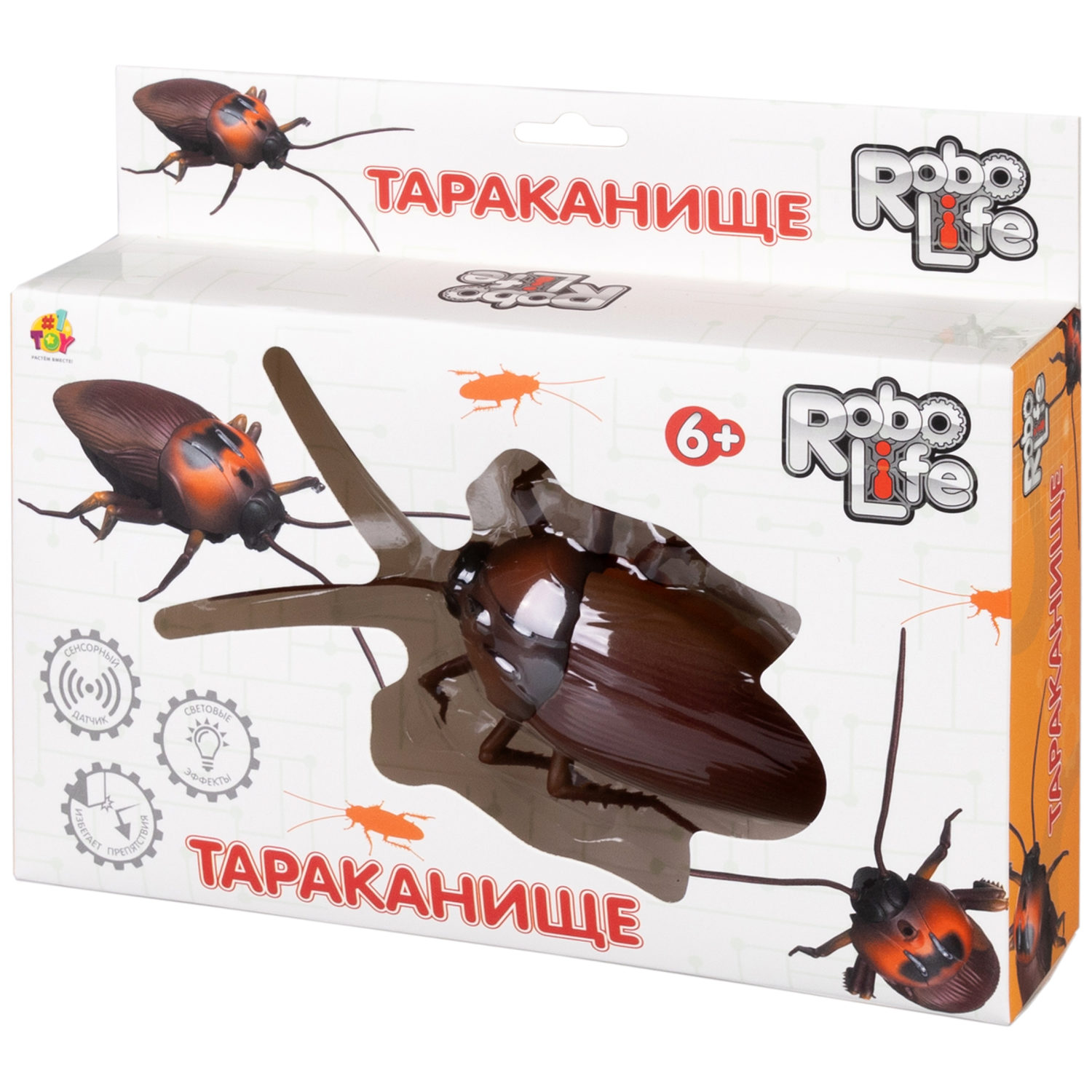 Интерактивная игрушка на батарейках 1TOY Robolife таракан