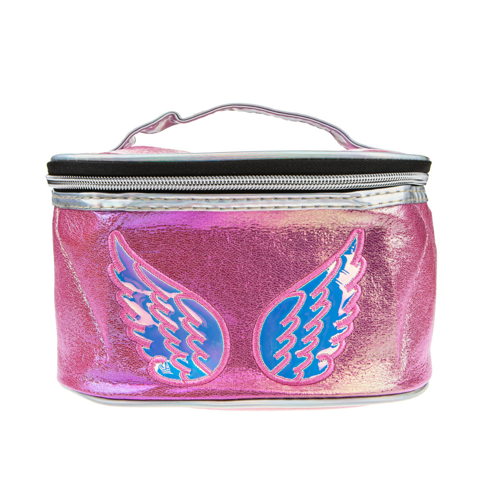 Пенал школьный, косметичка LUKKY Ангел для девочек, девушек, розовый перламутр, 21х13х12 см