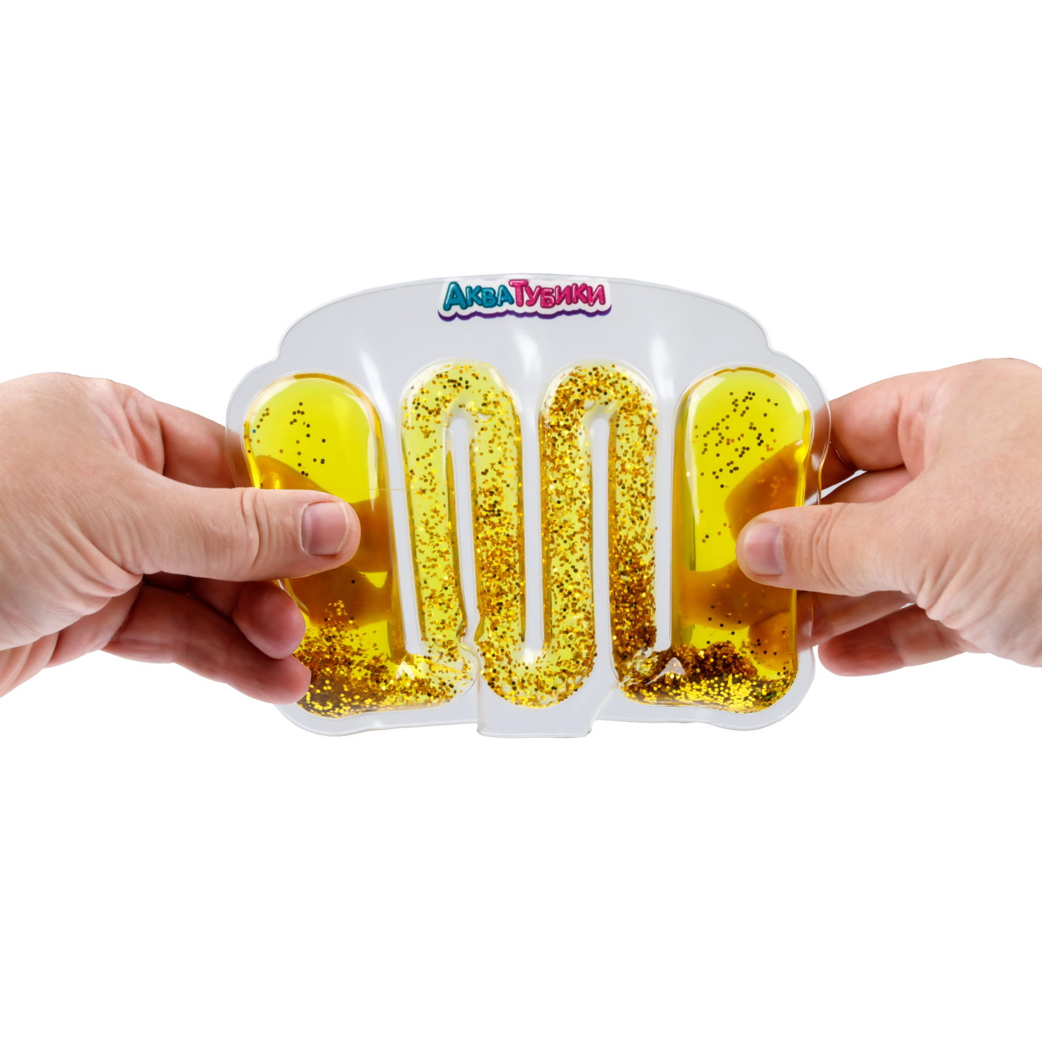 Акватубики переливайка 1TOY «Салют» скользун с водой внутри, антистресс для рук, жмякалка, 4 цвета в ассортименте