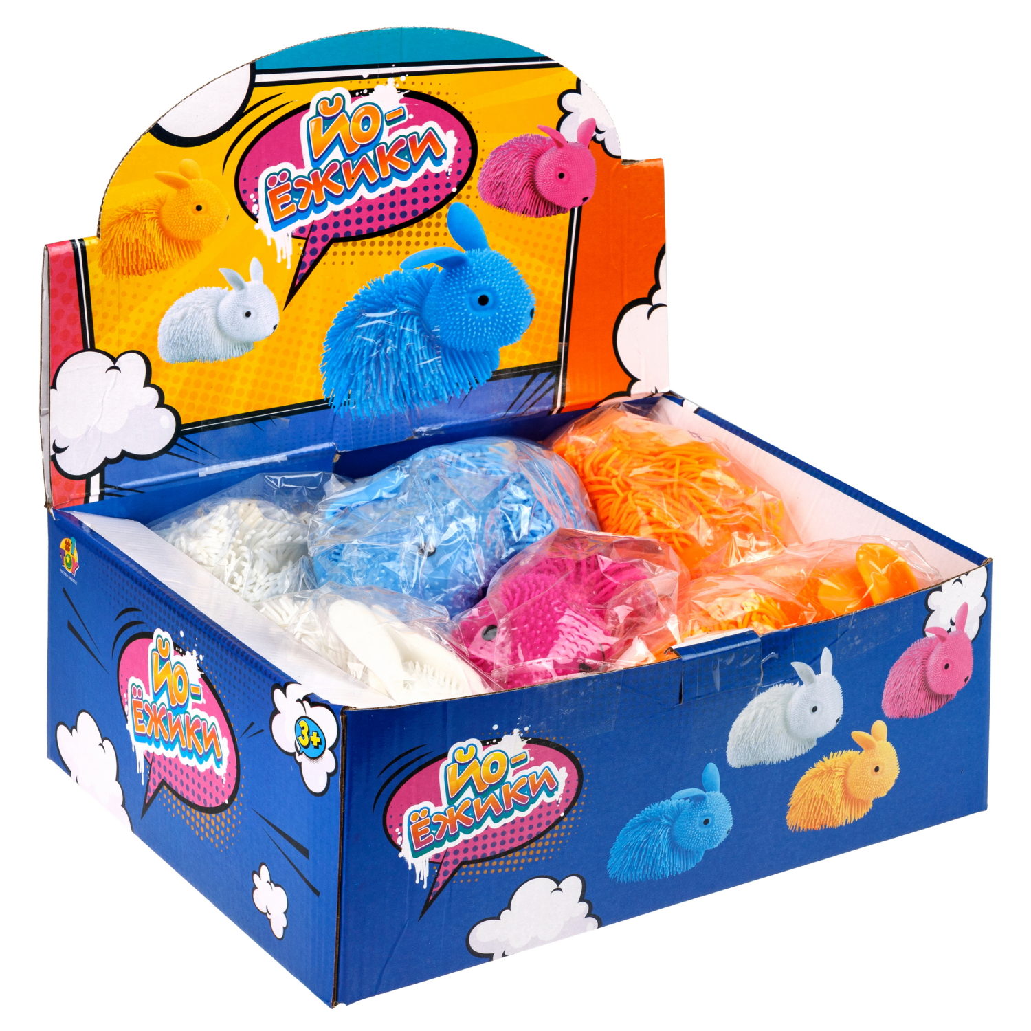 Игрушка-антистресс для рук 1toy Йо-Ёжики, "Кролик" 20 см, 4 цвета в ассортименте