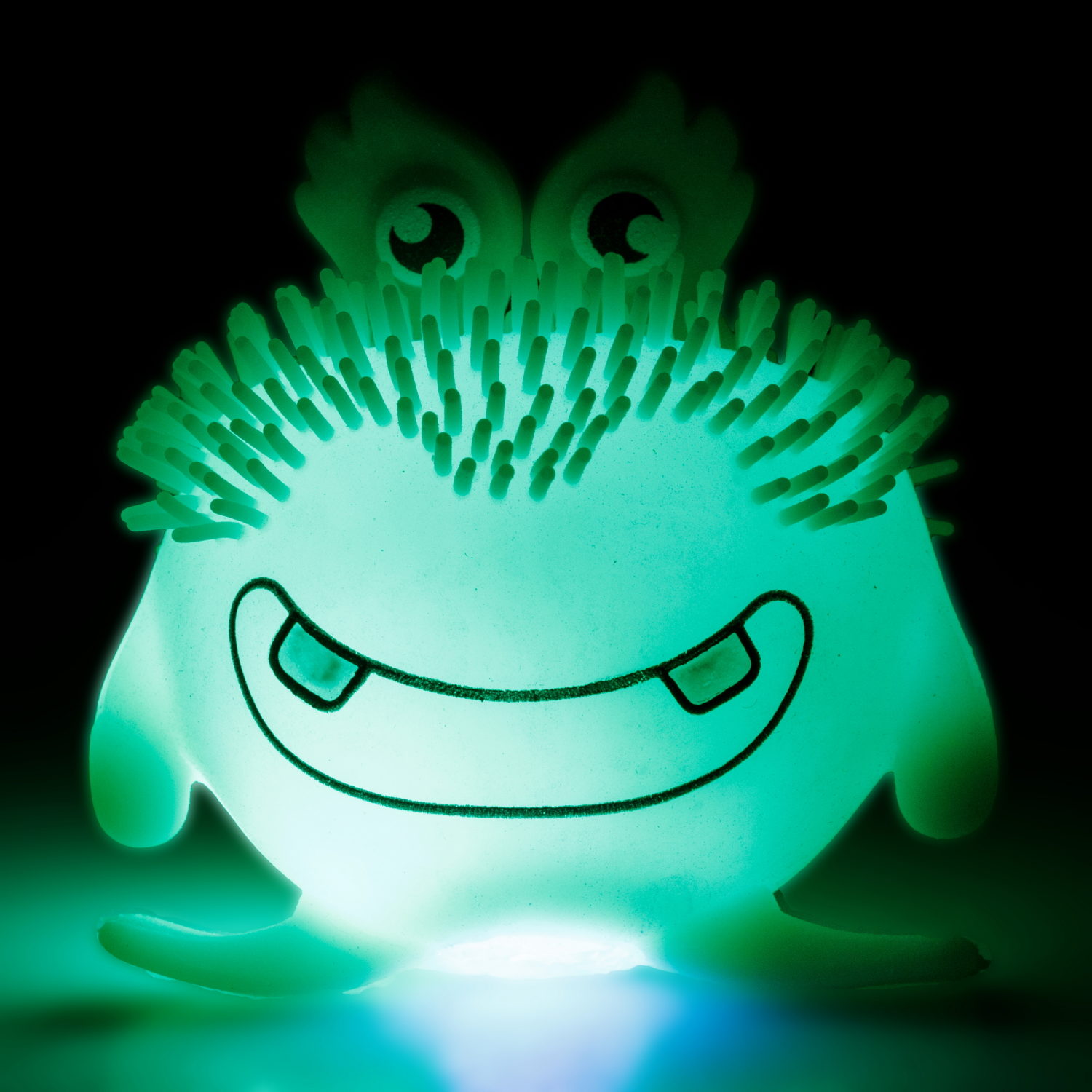 Игрушка-антистресс для рук 1toy Йо-Ёжики, зелёный "Монстр" 6 см,  со светом