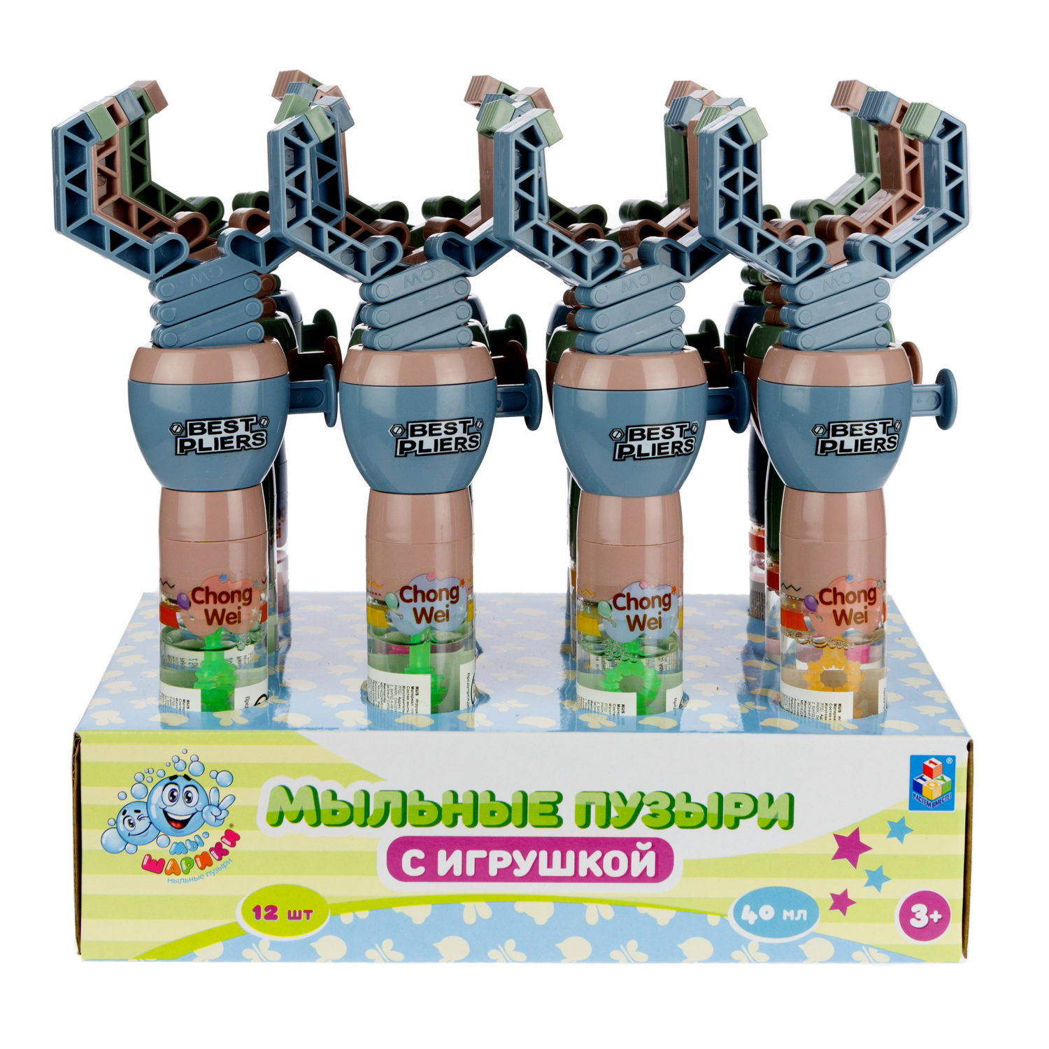 Мыльные пузыри 1TOY Мы-шарики! колба с игрушкой-хваталкой робо-рука 40 мл