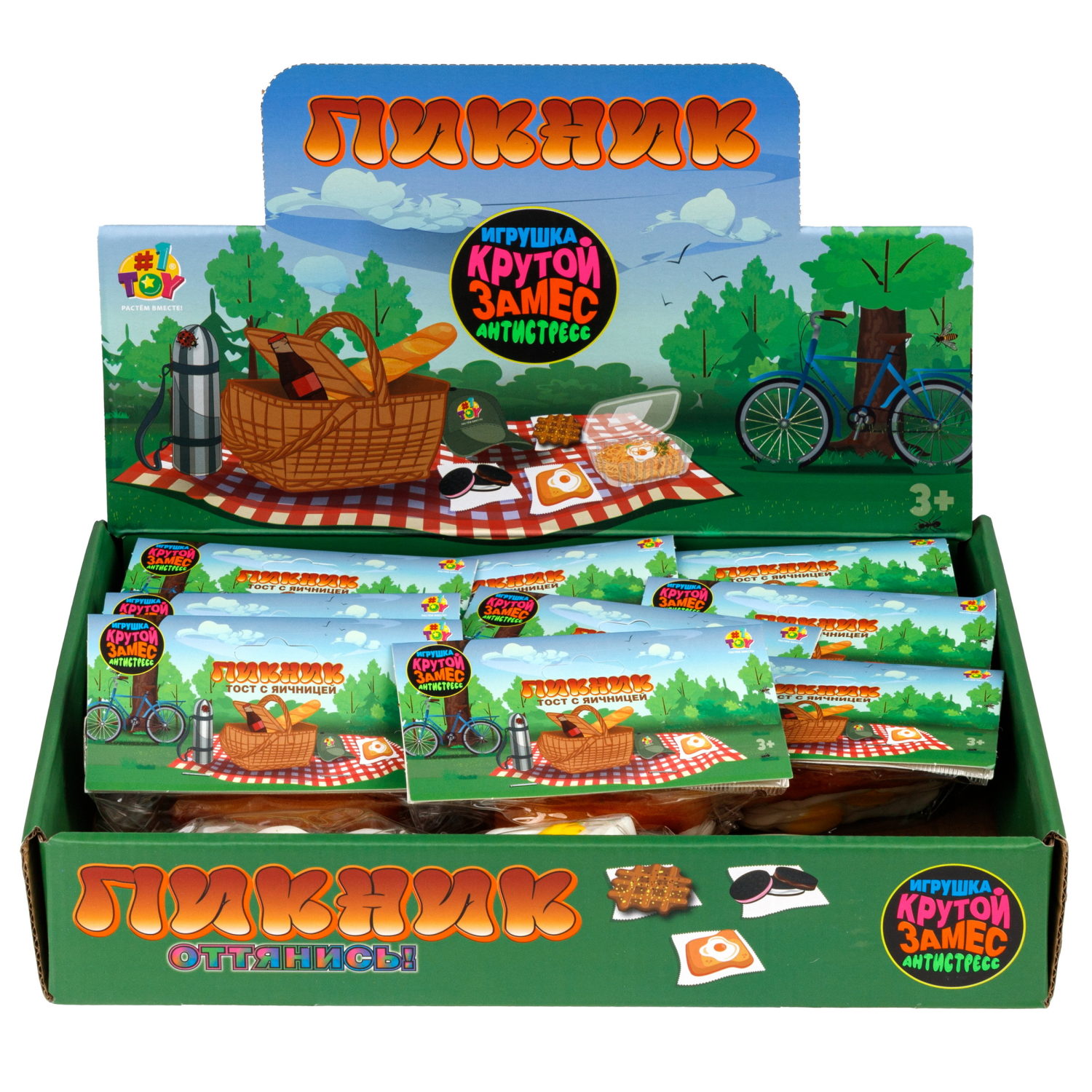 Игрушка-антистресс 1TOY Крутой замес «Тост с яичницей»