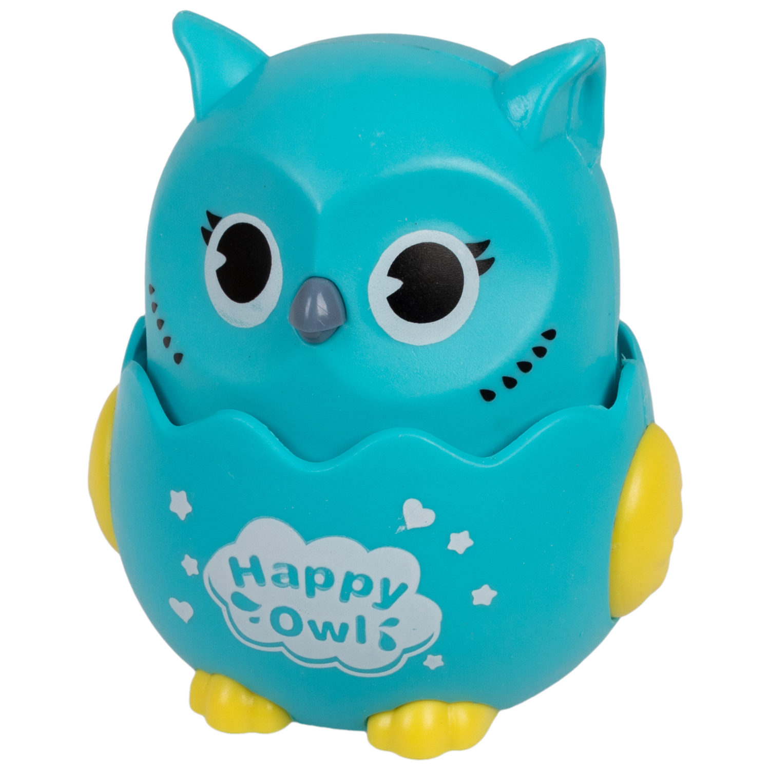 Игрушка детская 1TOY Покатушки Весёлая Сова, инерционная, работает без батареек, 4 цвета в ассортименте