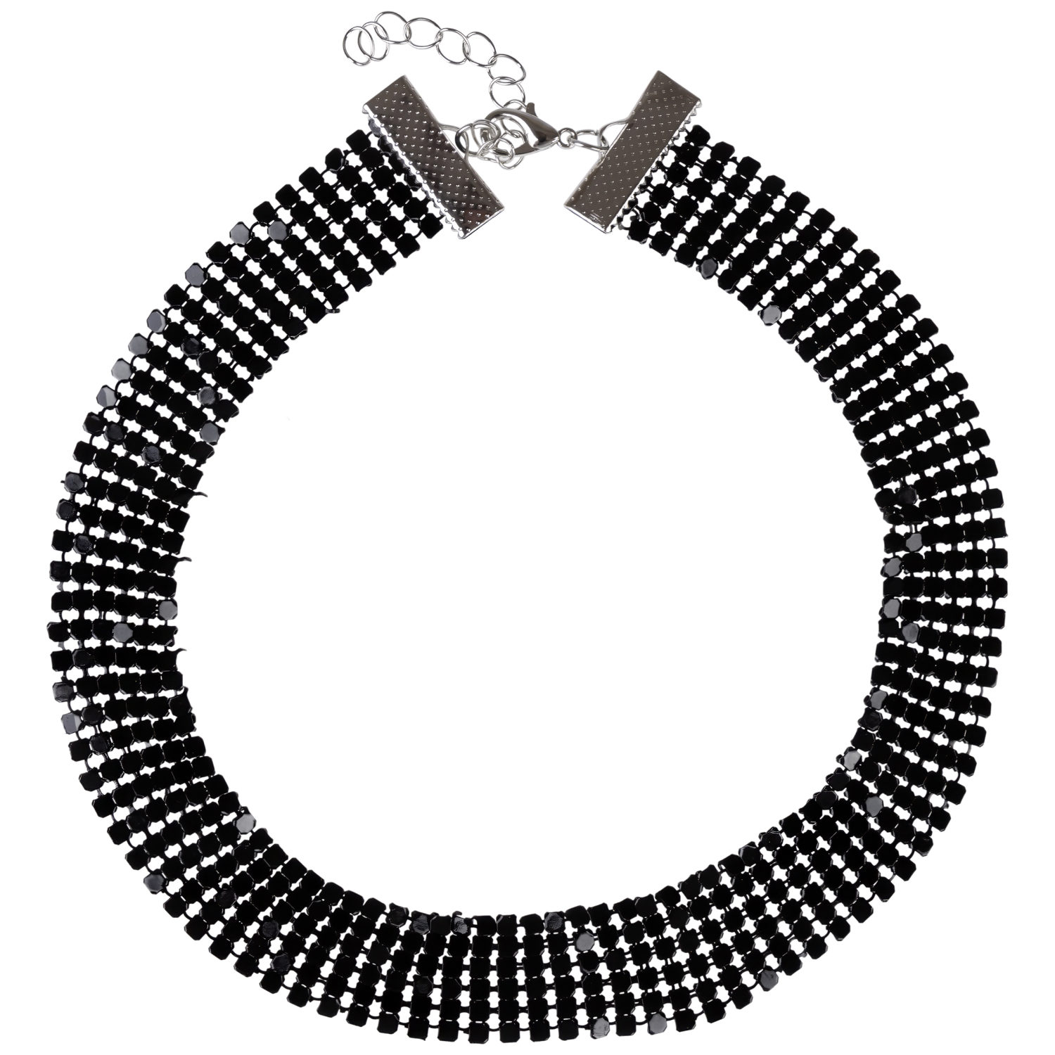 Lukky Fashion набор из двух чокеров,стразы цв: белый/ черный,карта