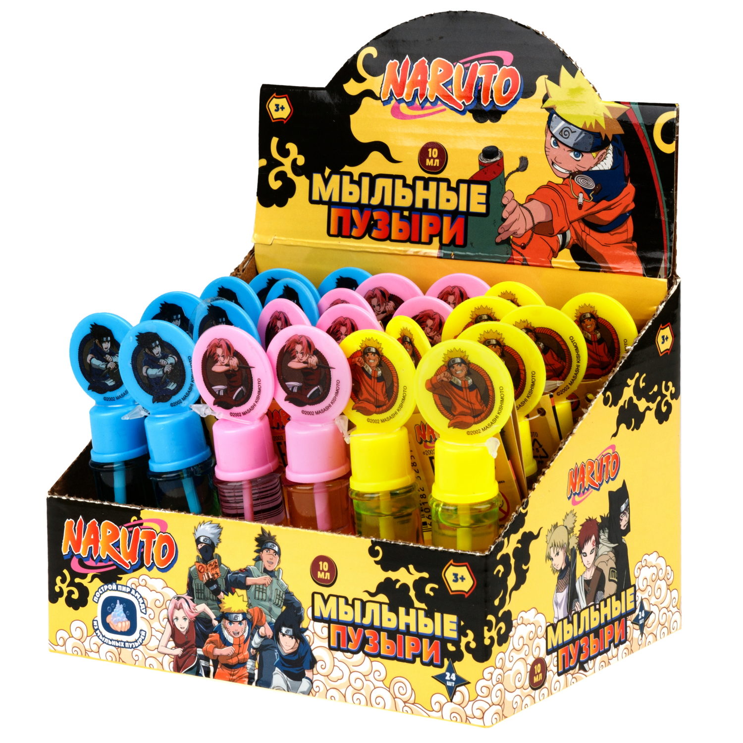 Мыльные пузыри нелопающиеся "Наруто" с кругляшом на крышке, 10 мл