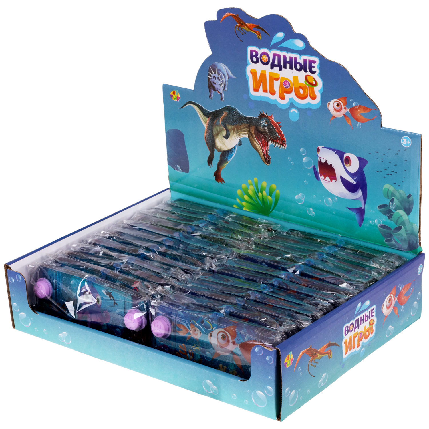 1TOY Игра с водой насади колечки морские обитатели, 3 вида в ассортименте, 15,5*7*2см