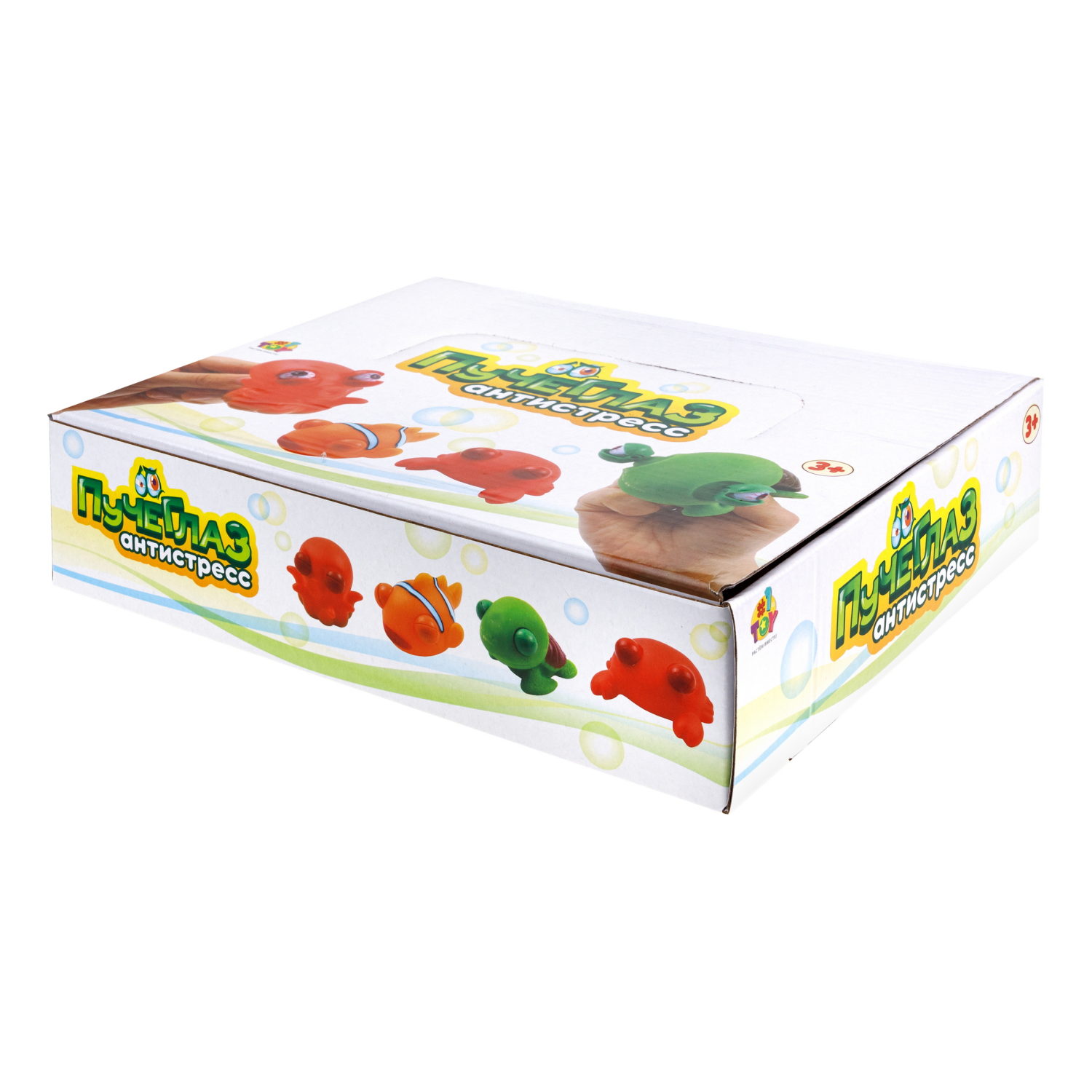 1toy Пучеглаз-антистресс "Водная фауна" 5,7х9x5 см, 4 вида в ассортименте