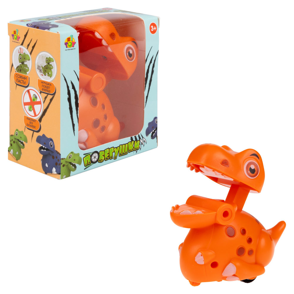 Инерционная игрушка 1TOY Побегушки Динозавр, цвет в ассортименте