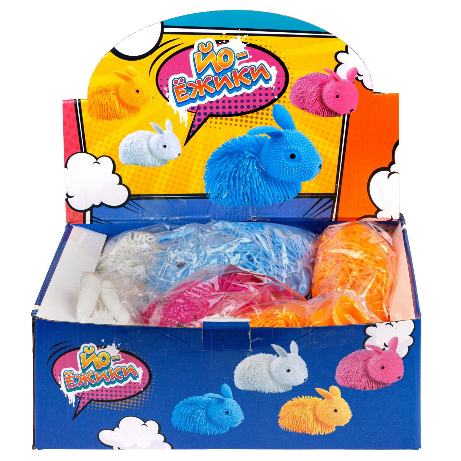 Игрушка-антистресс для рук 1toy Йо-Ёжики, "Кролик" 20 см, 4 цвета в ассортименте