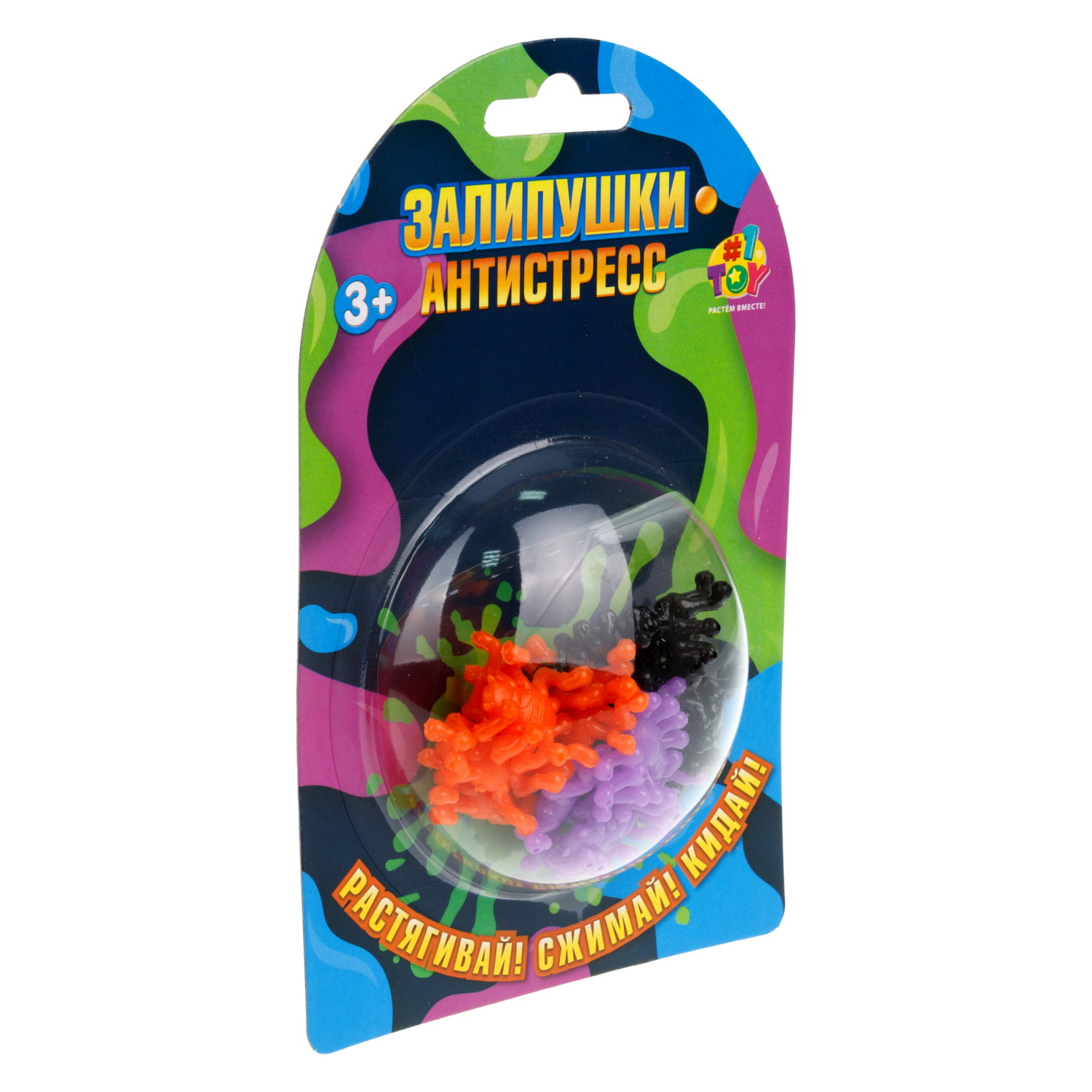 Игрушки-антистресс 1TOY Залипушки "Пауки", в упаковке 