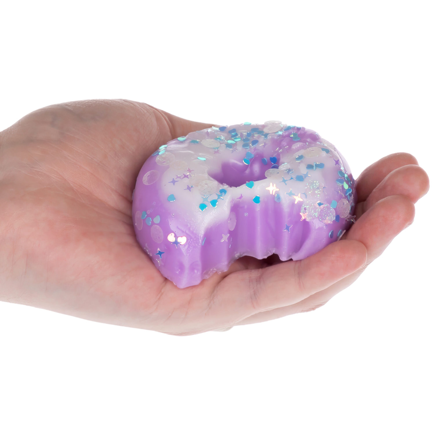 Игрушка-антистресс 1TOY Крутой замес «Няшка-вкусняшка», «Пончик надкусанный с посыпкой», с колокольчиком, в ассортименте