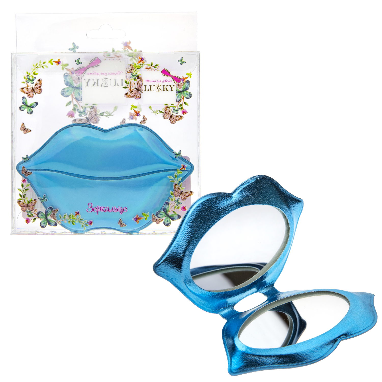 Lukky зеркальце карманное "Губы"