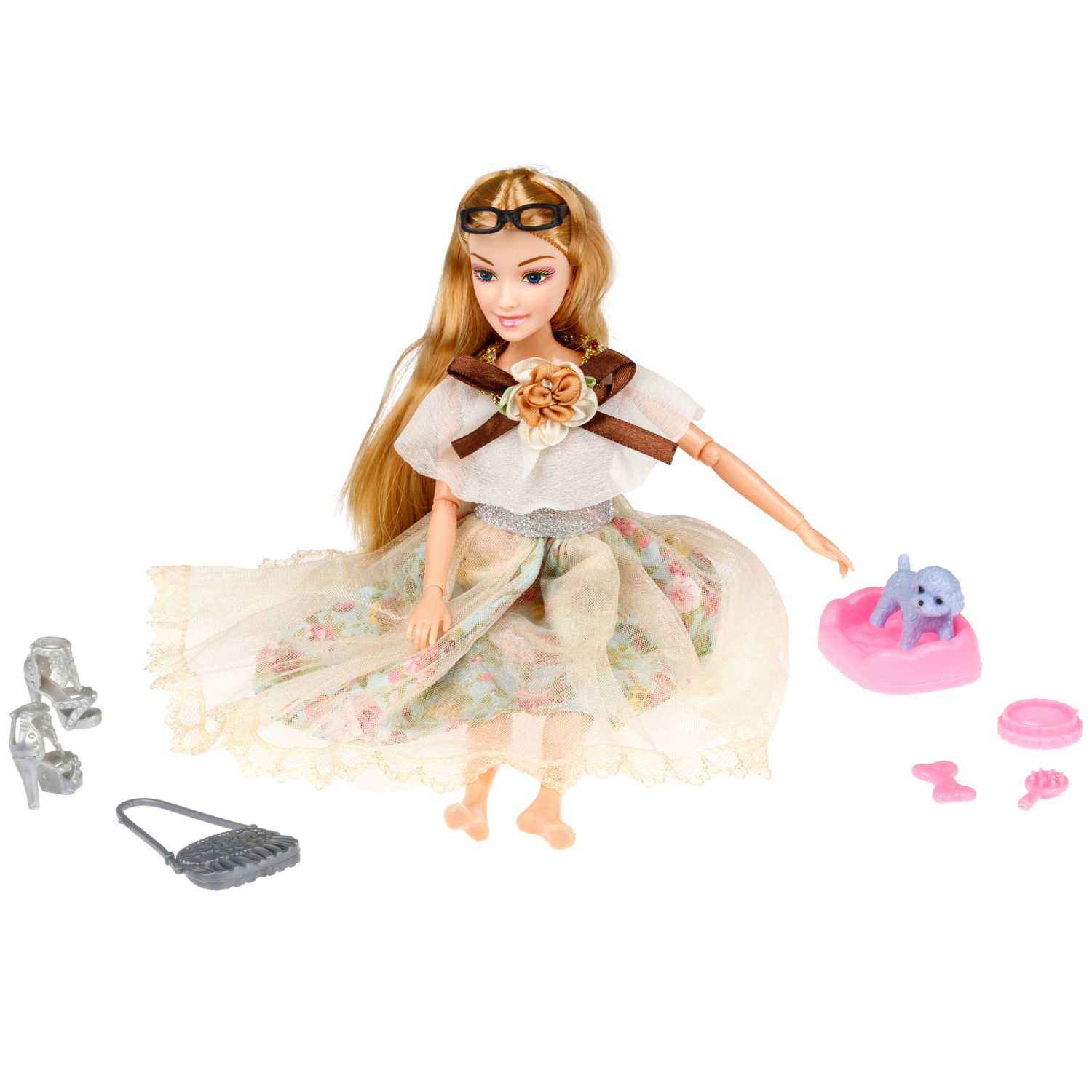 Кукла Alisa Fashion в пышном платье, с аксессурами и питомцем, 29 см