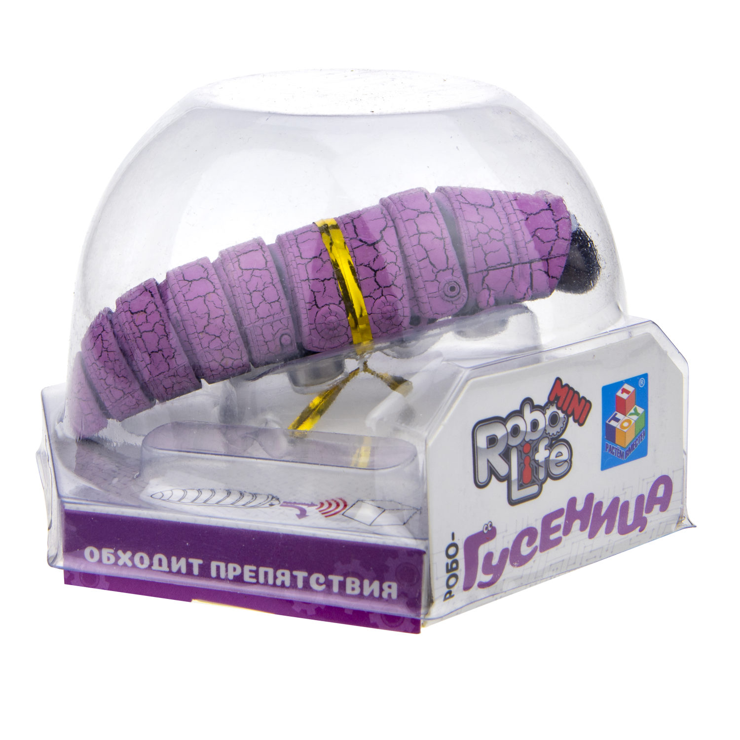 1TOY Игрушка Робо-Гусеница (сиреневая) 
(3хAG13 входят в компл),упаковка 13,5*12*9
